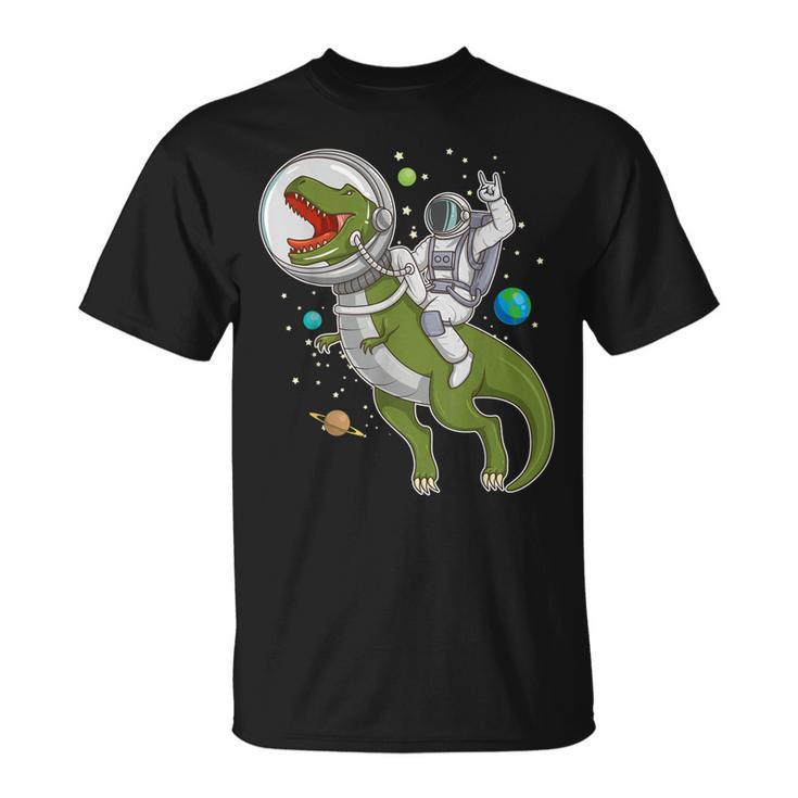 Astronaut Riding T-Rex Dinosaur Astro T-Rex Space Gift  Unisex T-Shirt