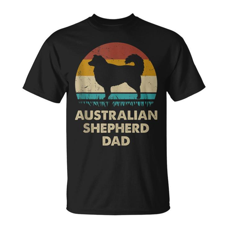 Australian Shepherd Dad For Men Aussie Dog Vintage T-Shirt