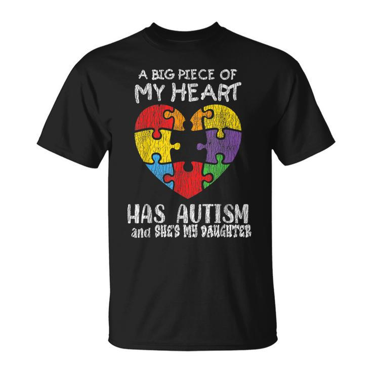 Autism Awareness Dad Mom Daughter Autistic Kids Awareness Unisex T-Shirt