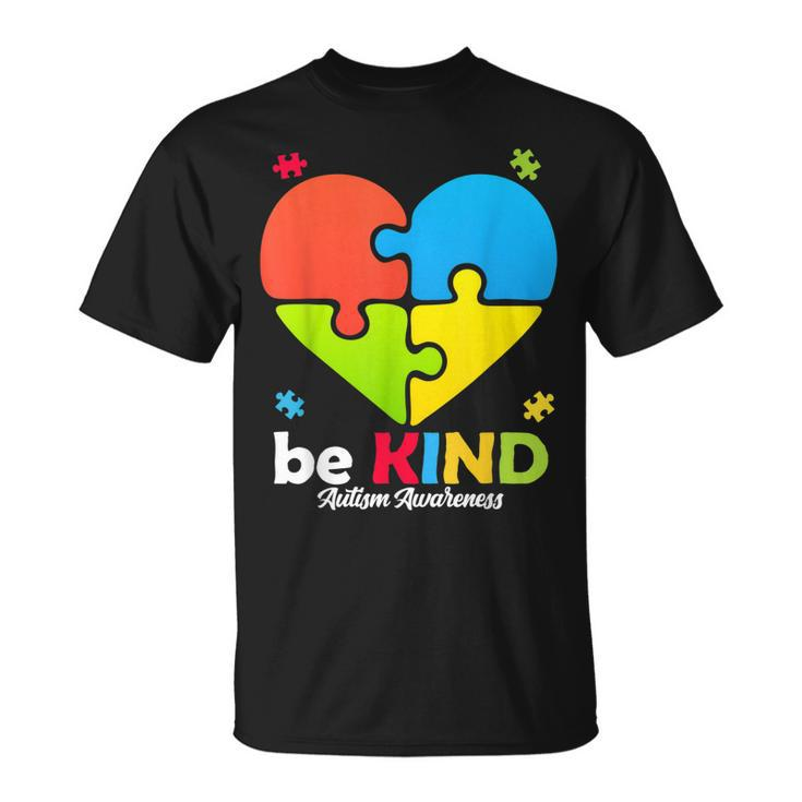 Autism Awareness- Be Kind Puzzle Heart Kindness Unisex T-Shirt