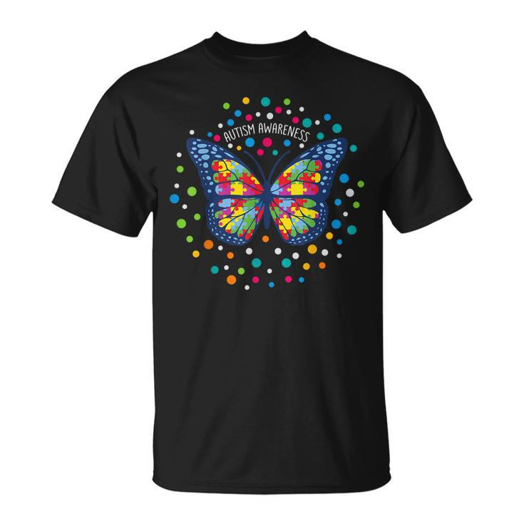Autism Gifts Women Men Butterfly Support Autism Awareness  Unisex T-Shirt
