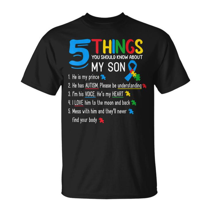 Autistic Son Autism Awareness Support For Mom Dad Parents Unisex T-Shirt