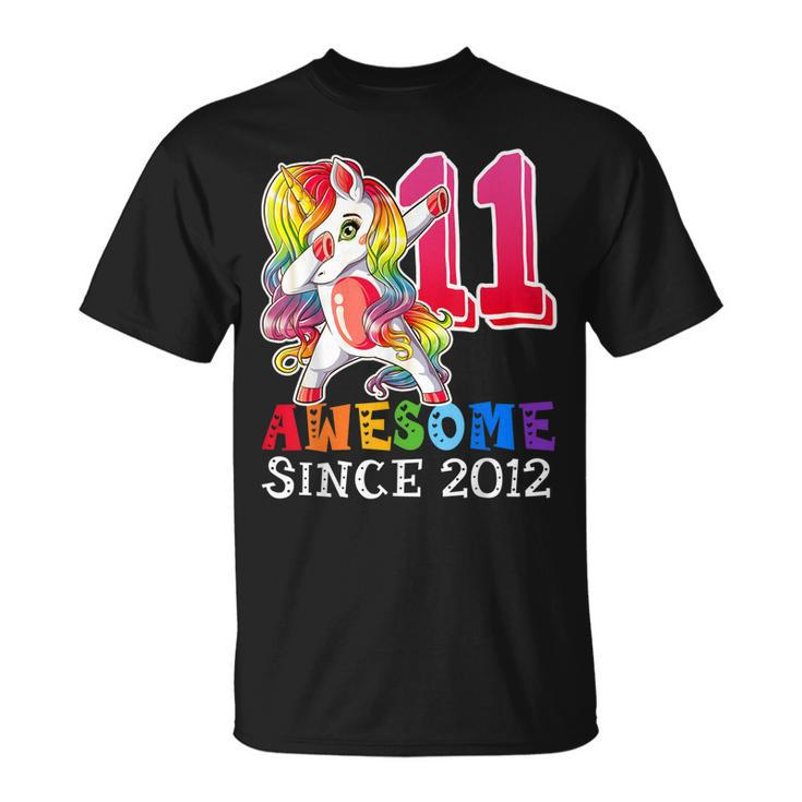 Awesome Since 2012 Dabbing Unicorn 11 Year Old Birthday Girl T-Shirt
