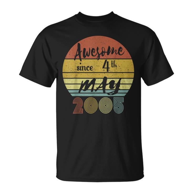 Awesome Since 4Th May 2005 Vintage Retro Birthday T-Shirt
