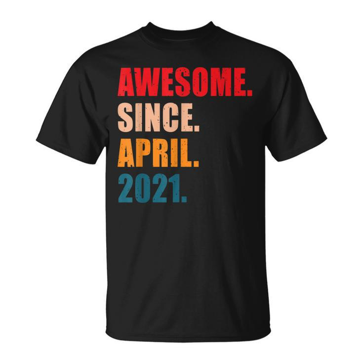 Awesome Since April 2021 Vintage Personalized Birthday T-Shirt