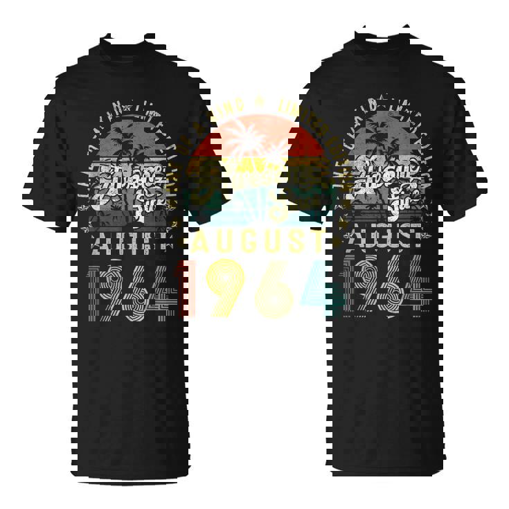 Awesome Since August 1964 Vintage 58Th Birthday For Men T-Shirt
