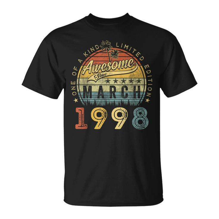 Awesome Since March 1998 25 Years Old 25Th Birthday T-Shirt