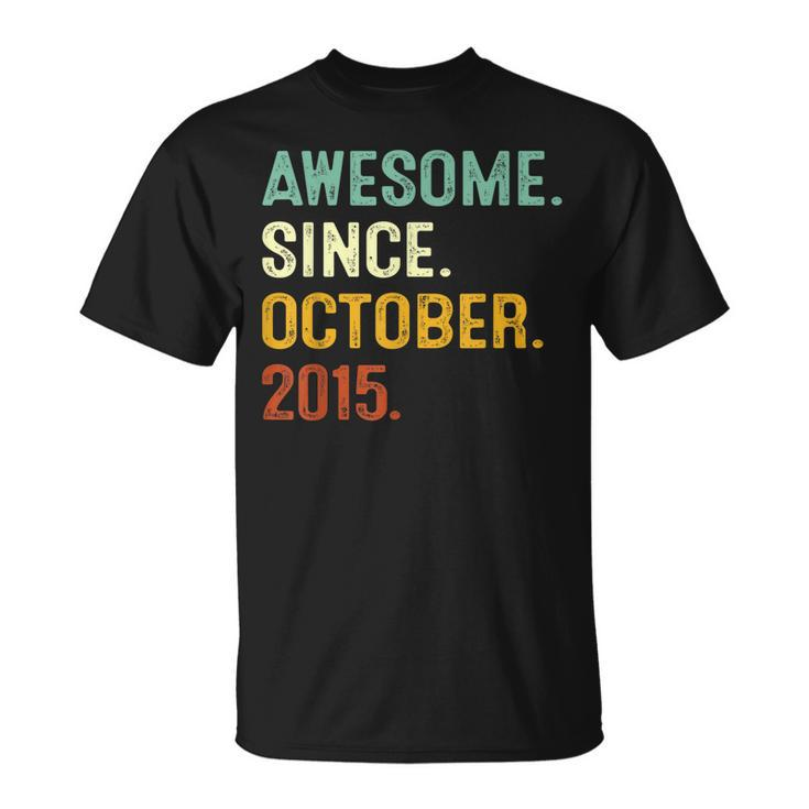 Awesome Since October 2015 7Th Birthday 7 Years Old Boy V2 T-shirt