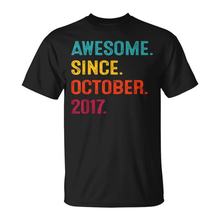 Awesome Since October 2017 5Th Birthday 5 Years Old Boy V2 T-shirt