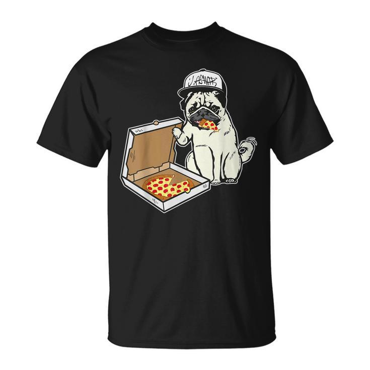 Babu The Pug Dog Eating Pizza Justin Ashar Snapback  Unisex T-Shirt