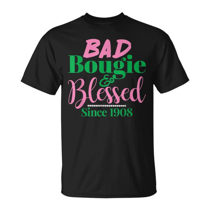 Bad Bougie & Blessed 1908 With 20 Pearls  Unisex T-Shirt