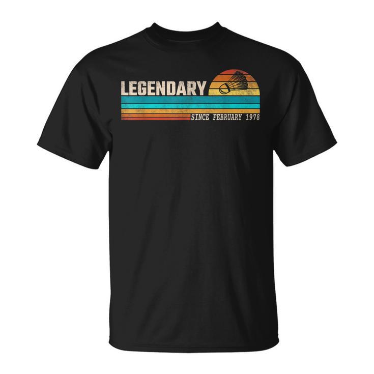 Badminton-Spieler-Legende Seit Februar 1978 Geburtstag T-Shirt