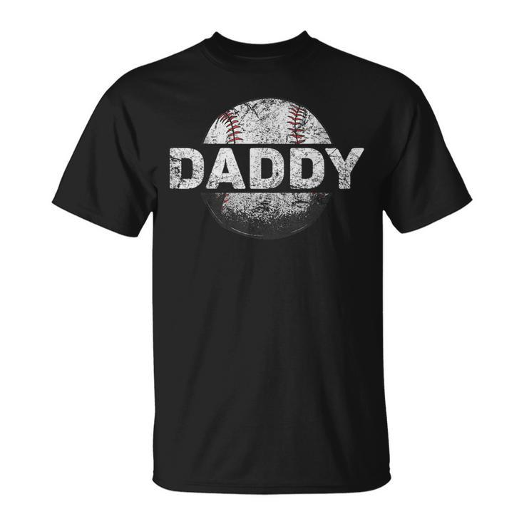 Baseball Daddy Dad Baseball Ball Vintage T-Shirt
