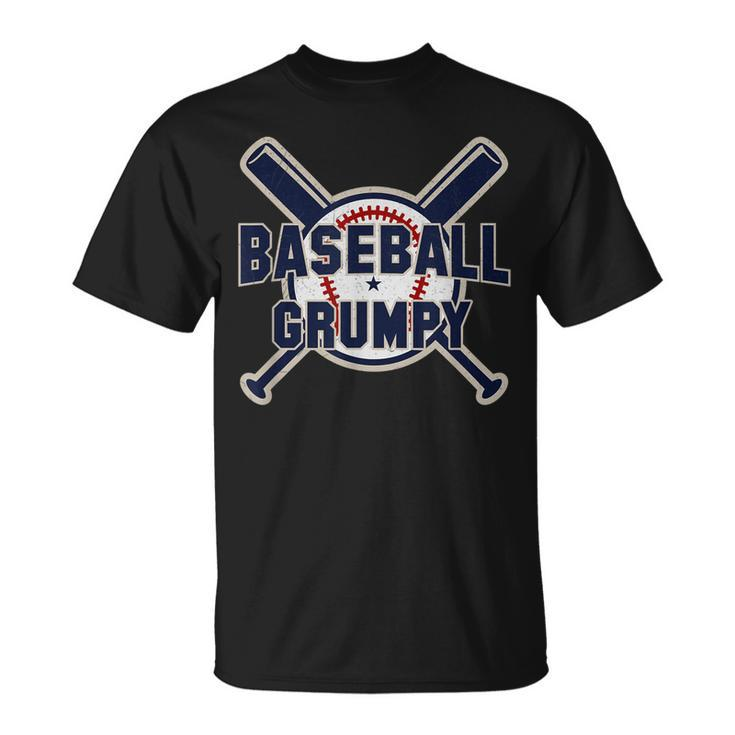Baseball Grumpy Softball Papa Funny Fathers Day Gift Grandpa Unisex T-Shirt
