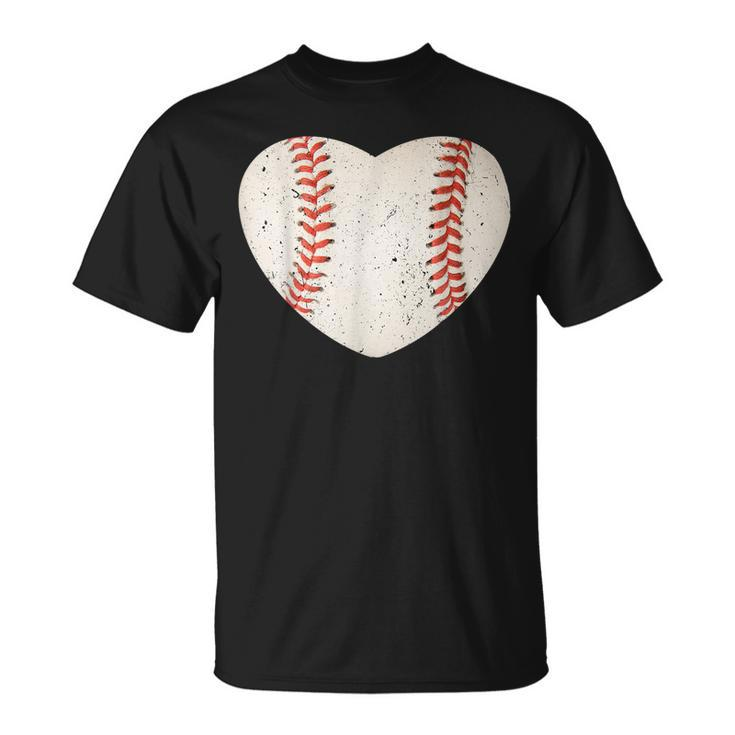Baseball Heart Cute Mom Dad Softball Mothers Day Sports Day Unisex T-Shirt