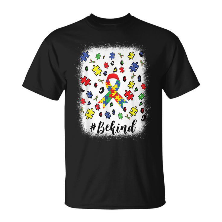Be Kind Autism Awareness Ribbon Leopard  Unisex T-Shirt