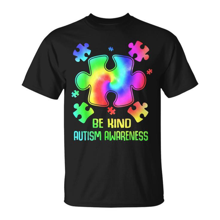 Be Kind Puzzle Tie Dye Autism Awareness  Toddler Kids  Unisex T-Shirt
