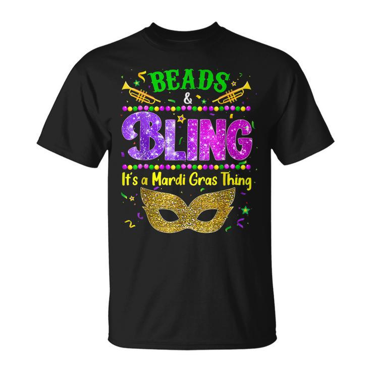 Beads And Bling Its A Mardi Gras Thing Carnival Boys Girls T-Shirt