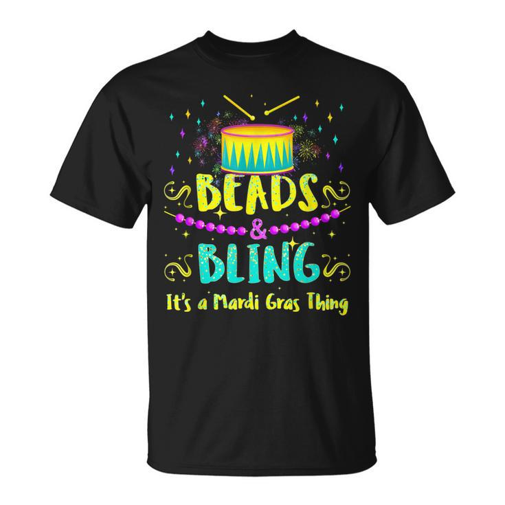 Mens Beads And Bling Its A Mardi Gras Thing Mardi Gras T-Shirt