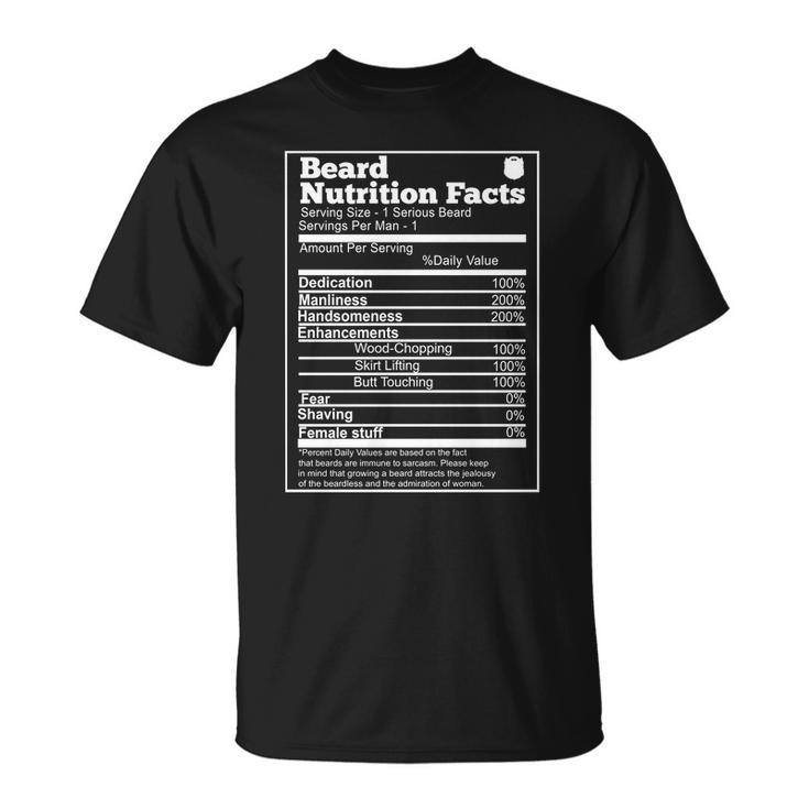 Beard Nutrition Fact T-shirt
