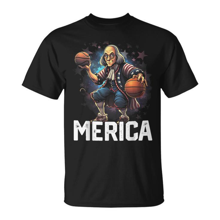 Benjamin Ben Franklin Usa 4Th Of July Basketball T-shirt