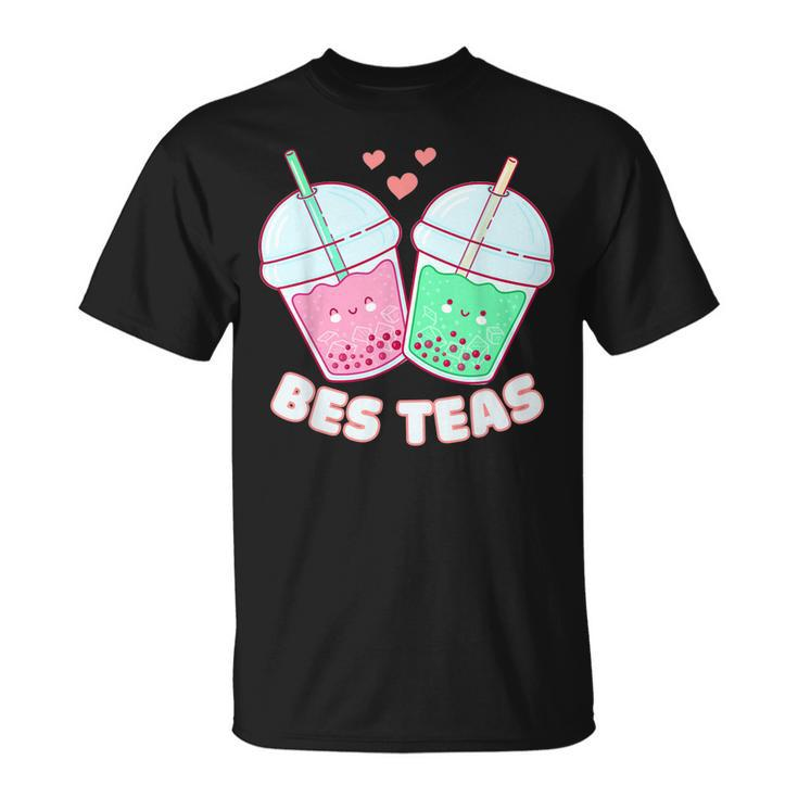 Bes Teas Cute Bestie Bubble Tea Boba Best Friends T-Shirt