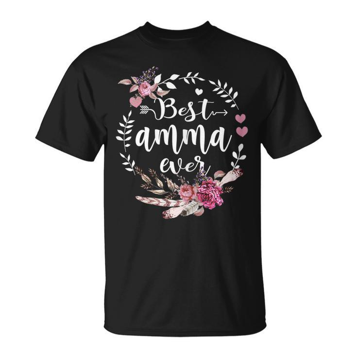 Best Amma Ever  Thanksgiving Floral Funny Gifts Gift For Womens Unisex T-Shirt