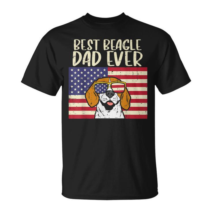 Best Beagle Dad Ever Flag Patriotic Dog Lover Owner Men Gift Gift For Mens Unisex T-Shirt