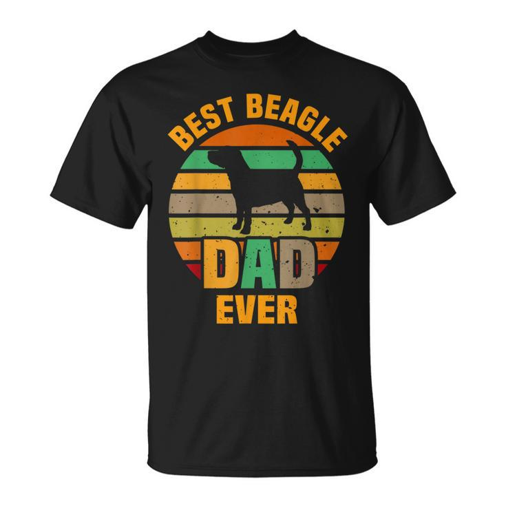 Best Beagle Dad Ever Retro Vintage Dog Lover Gift Gift For Mens Unisex T-Shirt