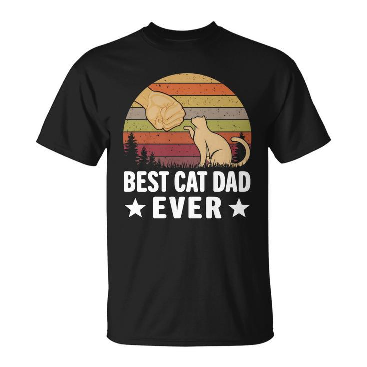 Best Cat Dad Ever Funny Cute Retro Unisex T-Shirt