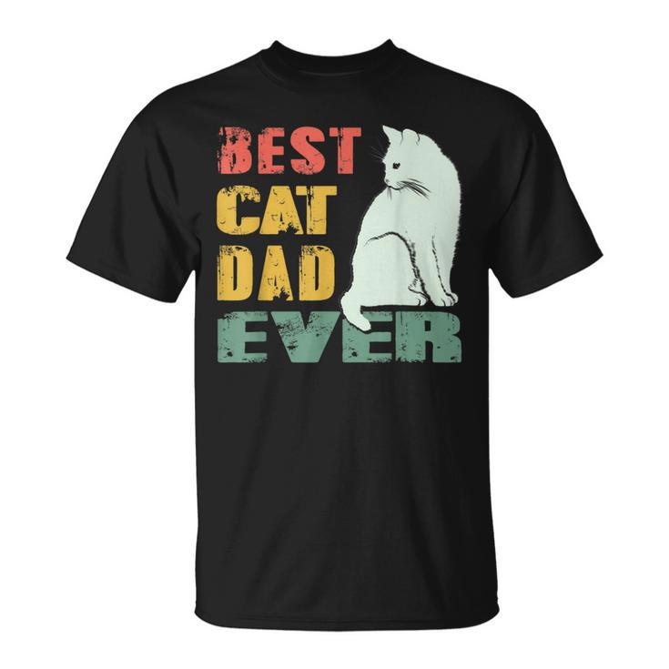 Best Cat Dad Ever Vintage Cat Daddy Gift For Father Day Gift For Mens Unisex T-Shirt