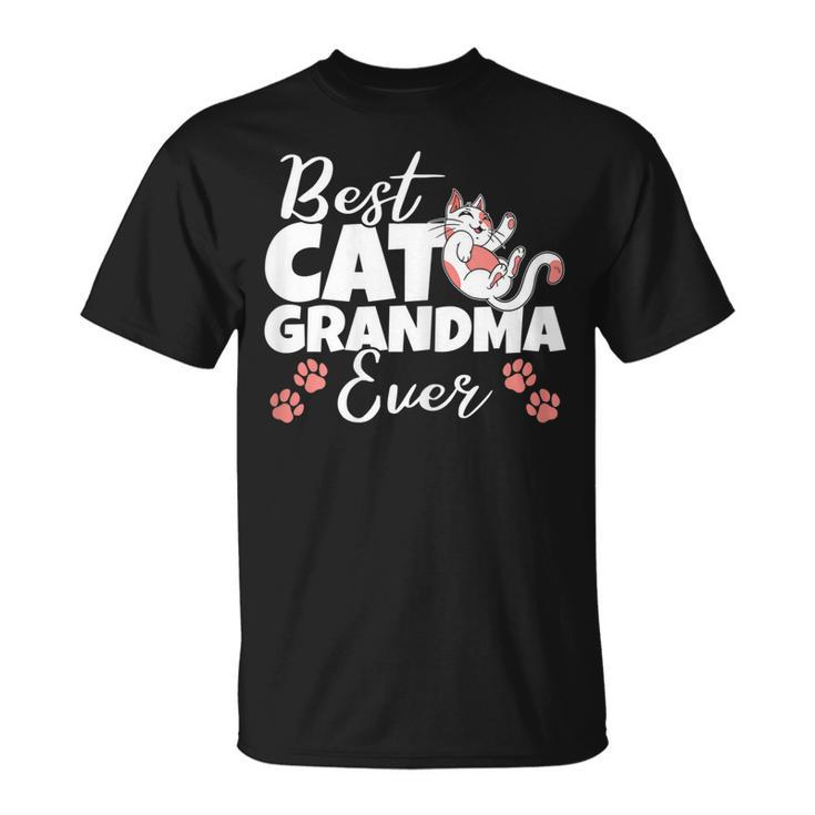 Best Cat Grandma Ever Kitty Owner Grandmother Kitten Lover Gift For Womens Unisex T-Shirt