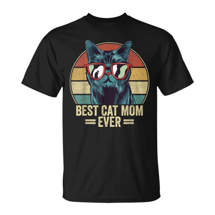 Best Cat Mom Ever Retro Vintage Cat Mothers Day 2023 Unisex T-Shirt