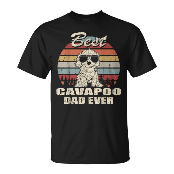 Best Cavapoo Dad Ever Vintage Retro Dog Dad T-Shirt