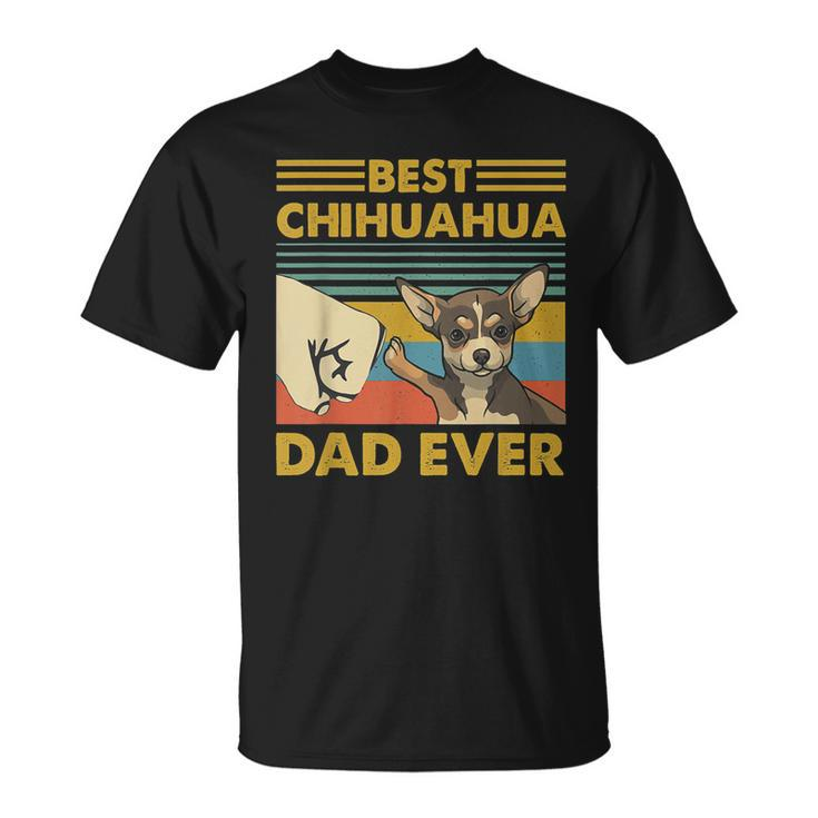 Best Chihuahua Dad Ever Retro Vintage Sunset Unisex T-Shirt