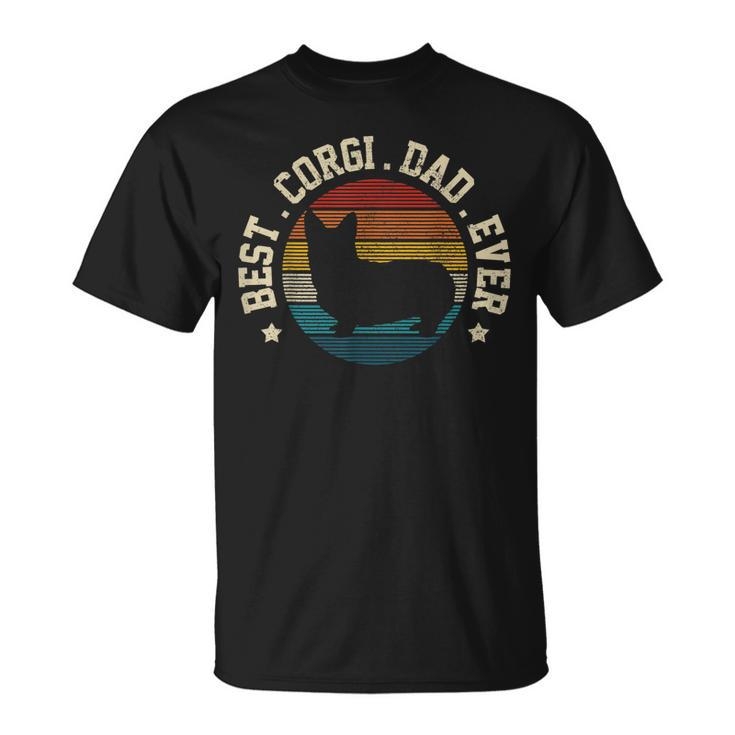 Mens Best Corgi Dad Ever Vintage Cute Corgi Dog T-Shirt