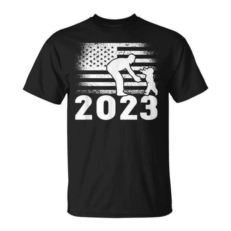 Best Dad 2023 Us Flag Patriot Father & Son Fathers Day T-shirt