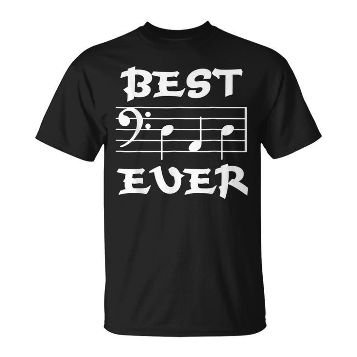 Best Dad Ever Bass Clef Musician Fathers Day  Gift Unisex T-Shirt