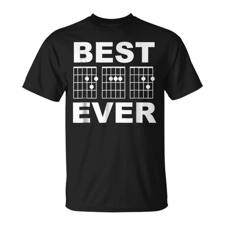 Best Dad Ever Guitar Chords For Musician Father Gift For Mens Unisex T-Shirt