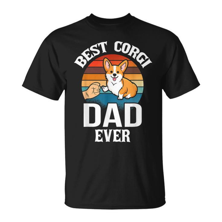 Best Dog Dad Ever Corgi Retro Vintage T-Shirt