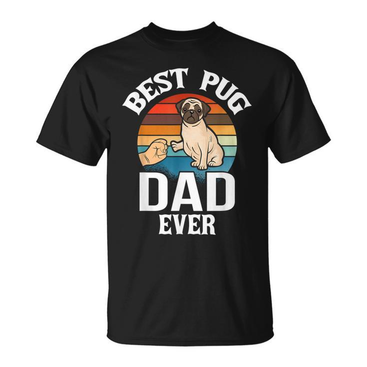 Best Dog Dad Ever Pug Retro Vintage V2 T-Shirt