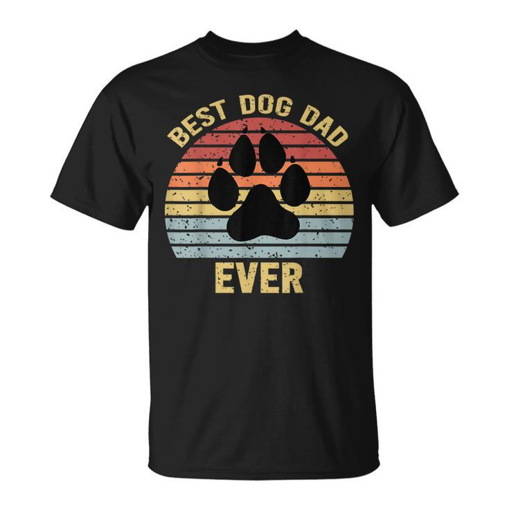 Best Dog Dad Ever Retro Fathers Day T-Shirt