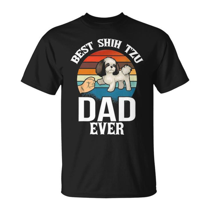 Best Dog Dad Ever Shih Tzu Retro Vintage Unisex T-Shirt