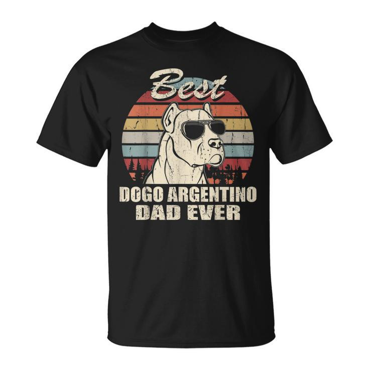 Best Dogo Argentino Dad Ever Vintage Retro Dog Dad T-Shirt