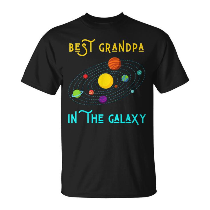 Best Grandpa In The Galaxy Funny Milky Way Dad Science Space Unisex T-Shirt