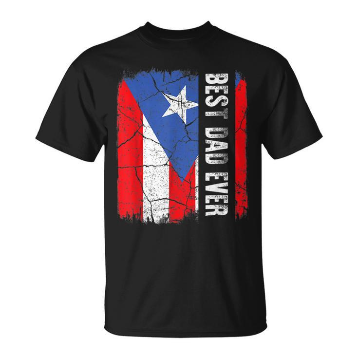 Best Puerto Dad Ever Puerto Rican Flag Vintage Retro Unisex T-Shirt