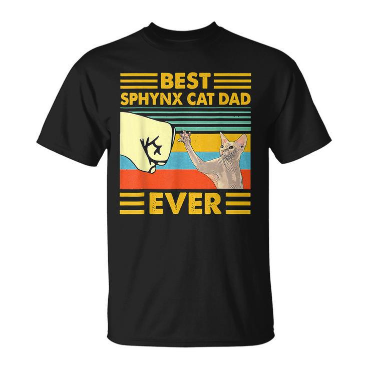 Best Sphynx Cat Dad Ever Retro Vintage Sunset Unisex T-Shirt