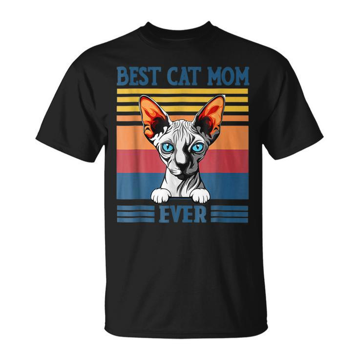 Best Sphynx Mom Ever Funny Hairless Cat Lover Vintage Unisex T-Shirt
