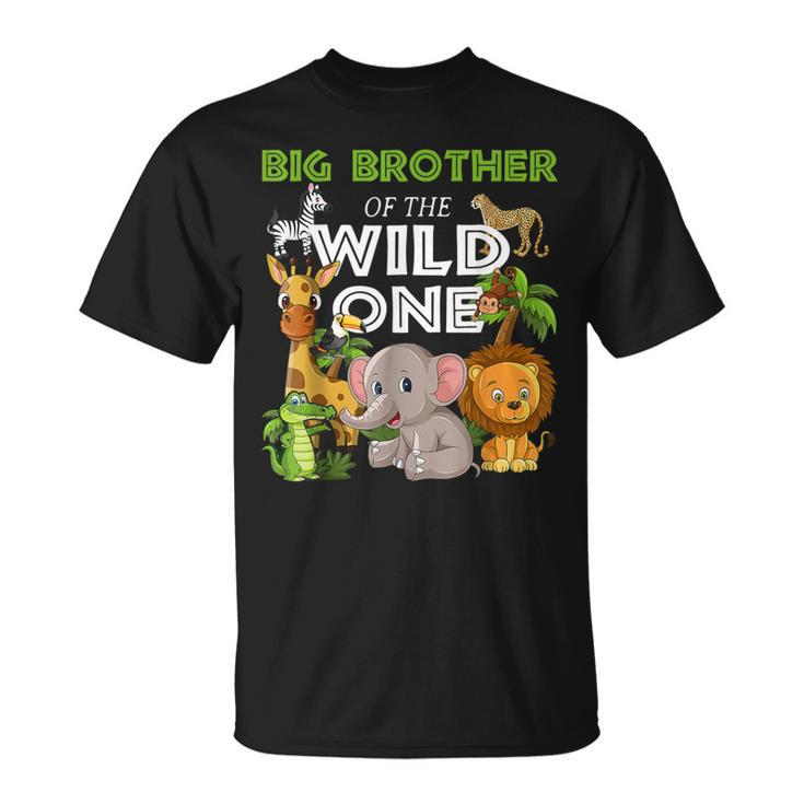 Big Brother Of The Wild One Zoo Birthday 1St Safari Jungle T-Shirt