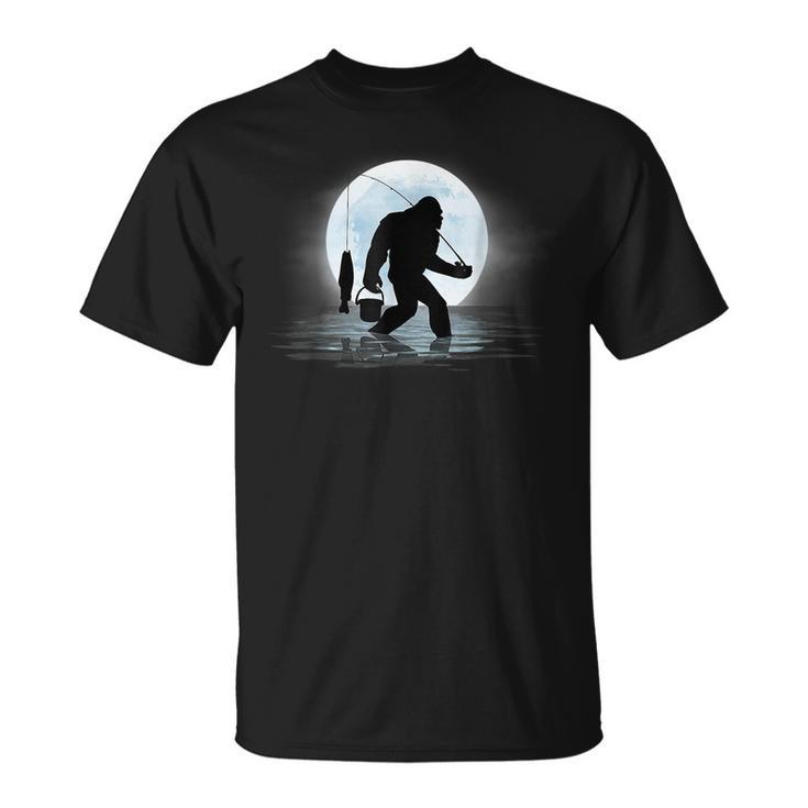 bigfoot fishing shirt